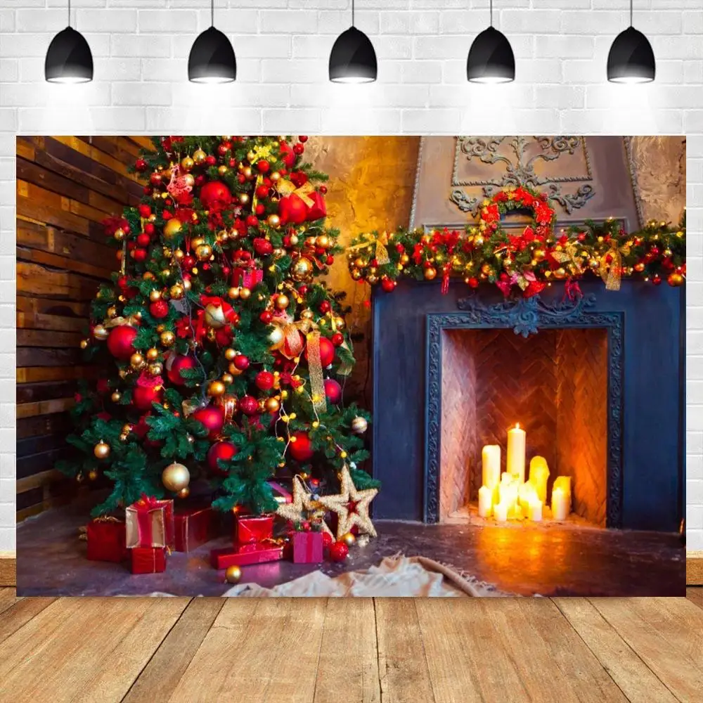 

Рождественский камин фотография фон дерево свечи дети Вечеринка портрет фото фон для фотостудии