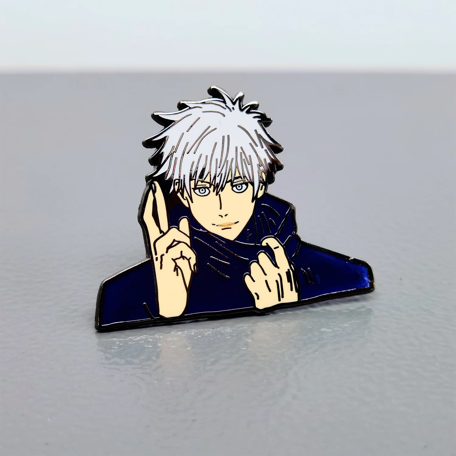 

Jujutsu Kaisen Gojo Satoru Hard Enamel Pins Cartoons Silver Colour Short Hair Boy Medal Brooch Anime Lapel Backpack Pins Jewelry