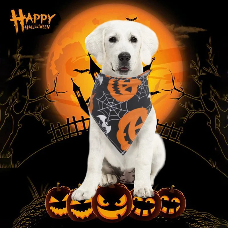 

Dog Bandana, Halloween Pet Scarf Handkerchiefs Bibs Washable And Adjustable Great Pets Gift Dogs