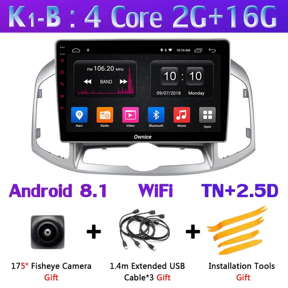 K1-B Панорамная камера 360 ° gps радио 4G WiFi Android 9,0 8Core 4G+ 64G DSP SPDIF CarPlay Автомобильный плеер для Chevrolet Captiva 2011 - Цвет: K1-B