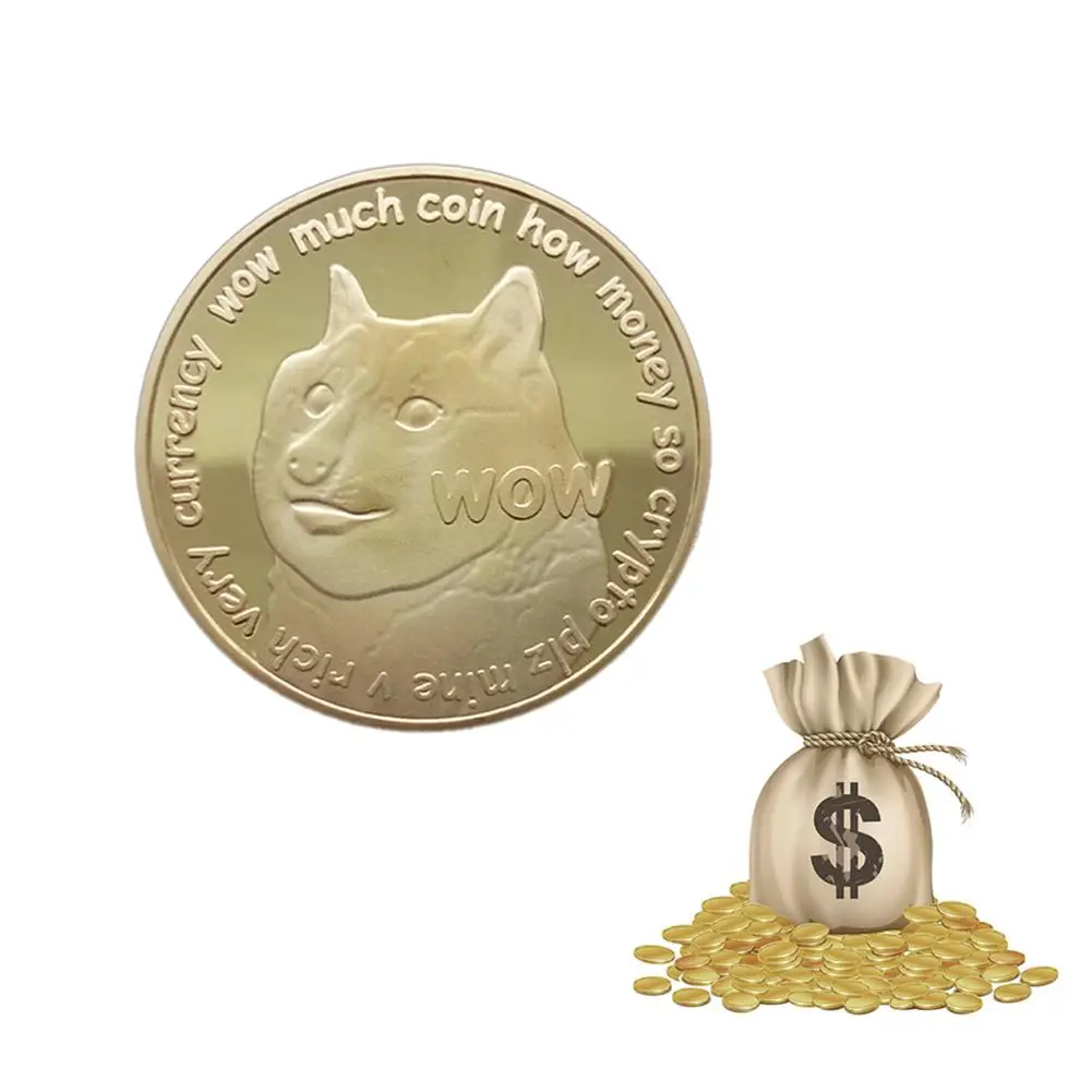 1 шт Dogecoin памятная монета виртуальная валюта Золотая Горячая DOGE художественная