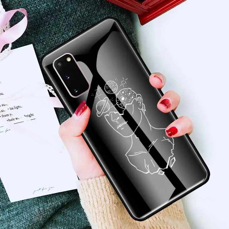 

Black Sexy Art Lover Glass Phone Case for Samsung Galaxy S20 FE S10 Plus S10E S9 S8 for Note 8 9 10 Lite 20 Cover Back Coque Bag