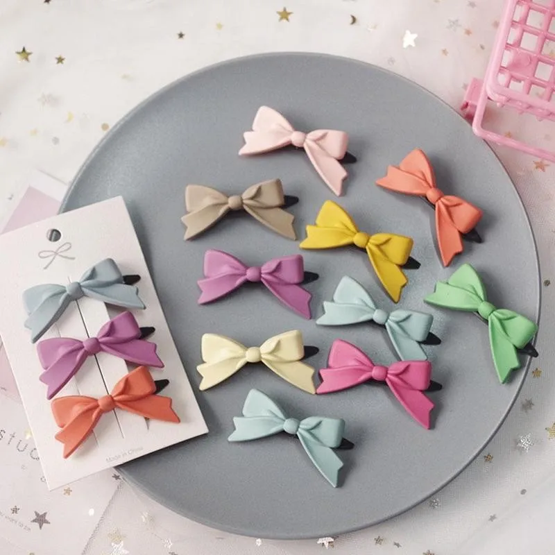 

3pcs/set Korean Fashion Candy Color Crown Star Flowers Girls Hair Bow Clips Hairpins Hair Kids Pins For Women Accessories