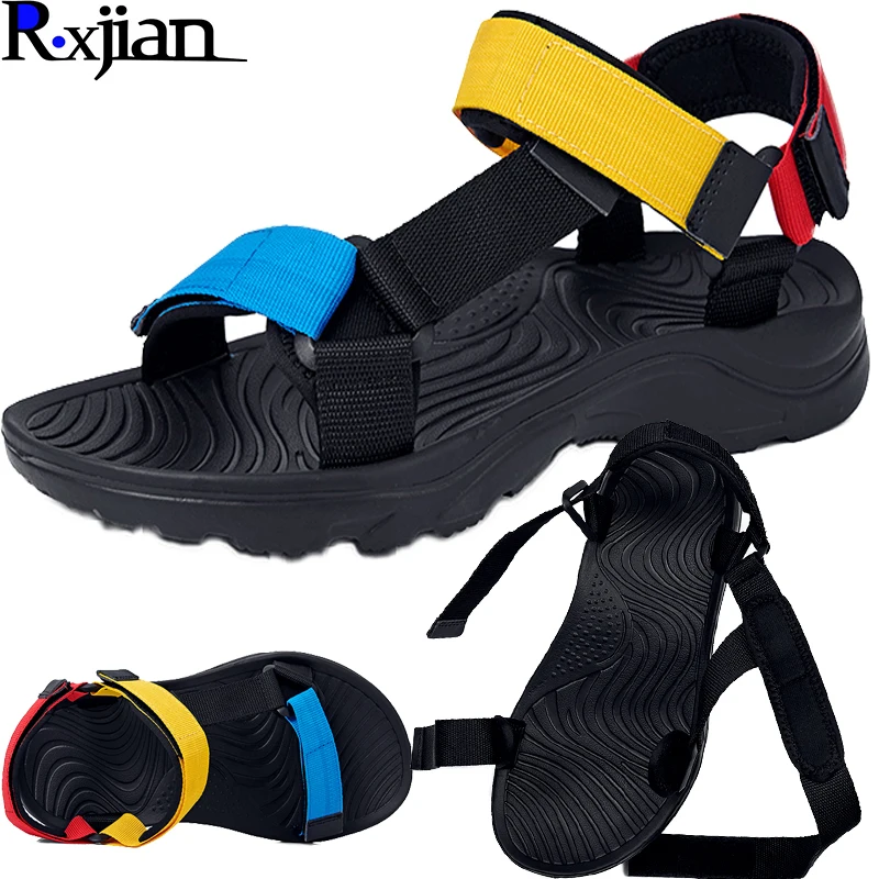 

Новые летние сандалии R.XJIAN светильник жная обувь, удобная уличная спортивная обувь с ремешком, размер 39-46, Влагоотводящая обувь