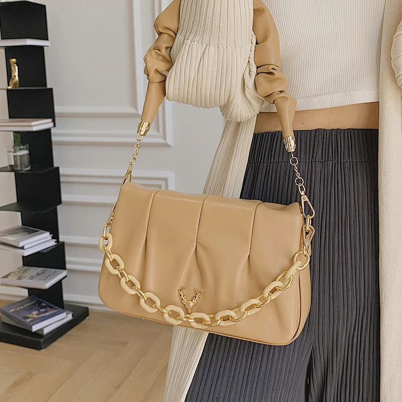 

Популярная дизайнерская нишевая сумка, новинка 2021, женская сумка-мессенджер, сумка на плечо для пожилых, сумка под подмышку, складная сумка, ...