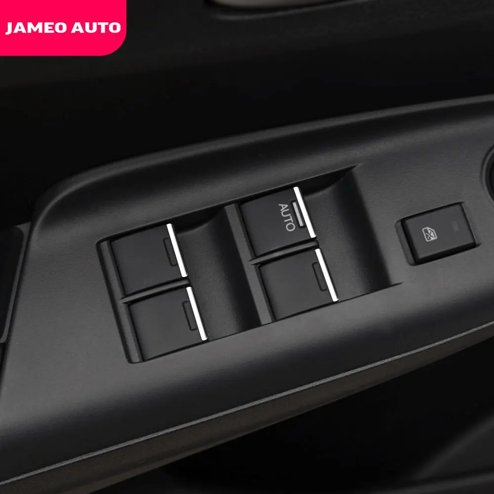 ABS Chrome Car Window Lift Buttons Sequins Sticker for Honda HRV HR-V Vezel 2015 - 2018 Accessories 7Pcs/Set Car Styling Jameo