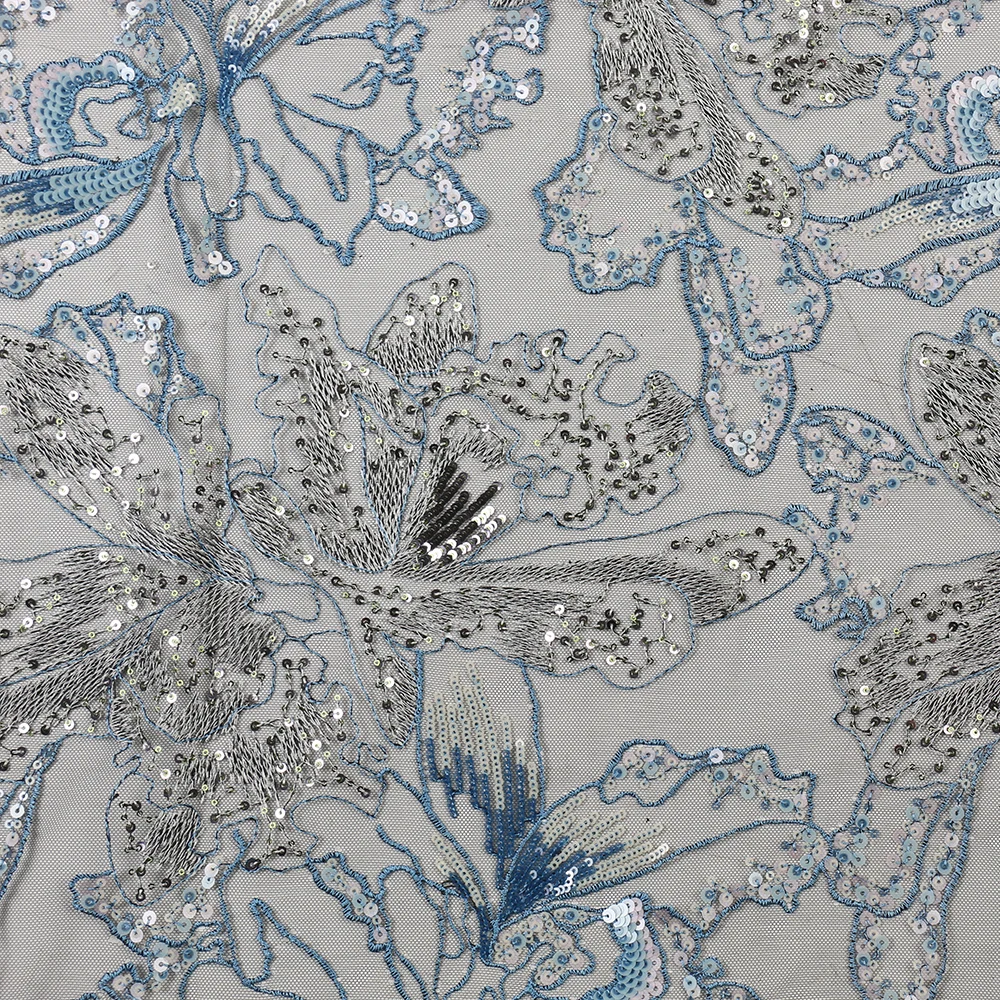 

Nigerian Sequins Lace Fabrics 2020 High Quality Lace Material African Lace Fabric For Women Wedding Party Sewing YA3799B-1