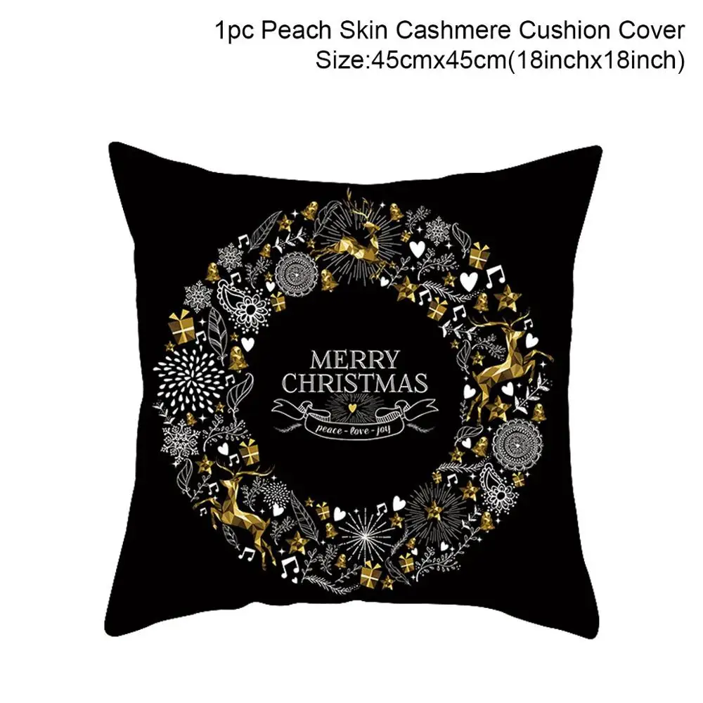 Black Pillowcase 11 FENGRISE Merry Christmas чехол для подушки рождественские украшения Navidad рождественские украшения для дома счастливый год Рождество - Цвет: Black Pillowcase 11