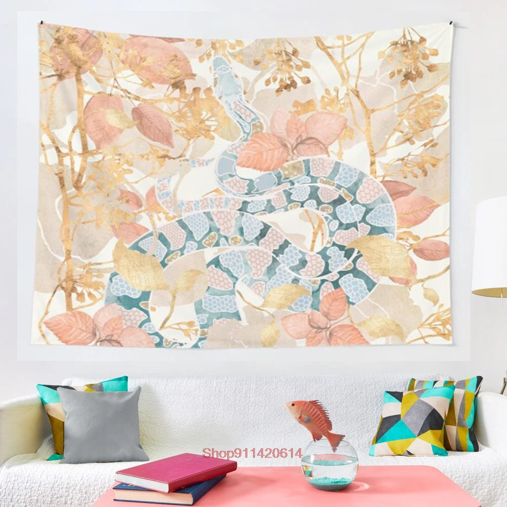 

Coral Spring Garden tapestry Wall Hanging Beach Towel Throw Blanket Picnic Yoga Mat Tapestries Home Decoration