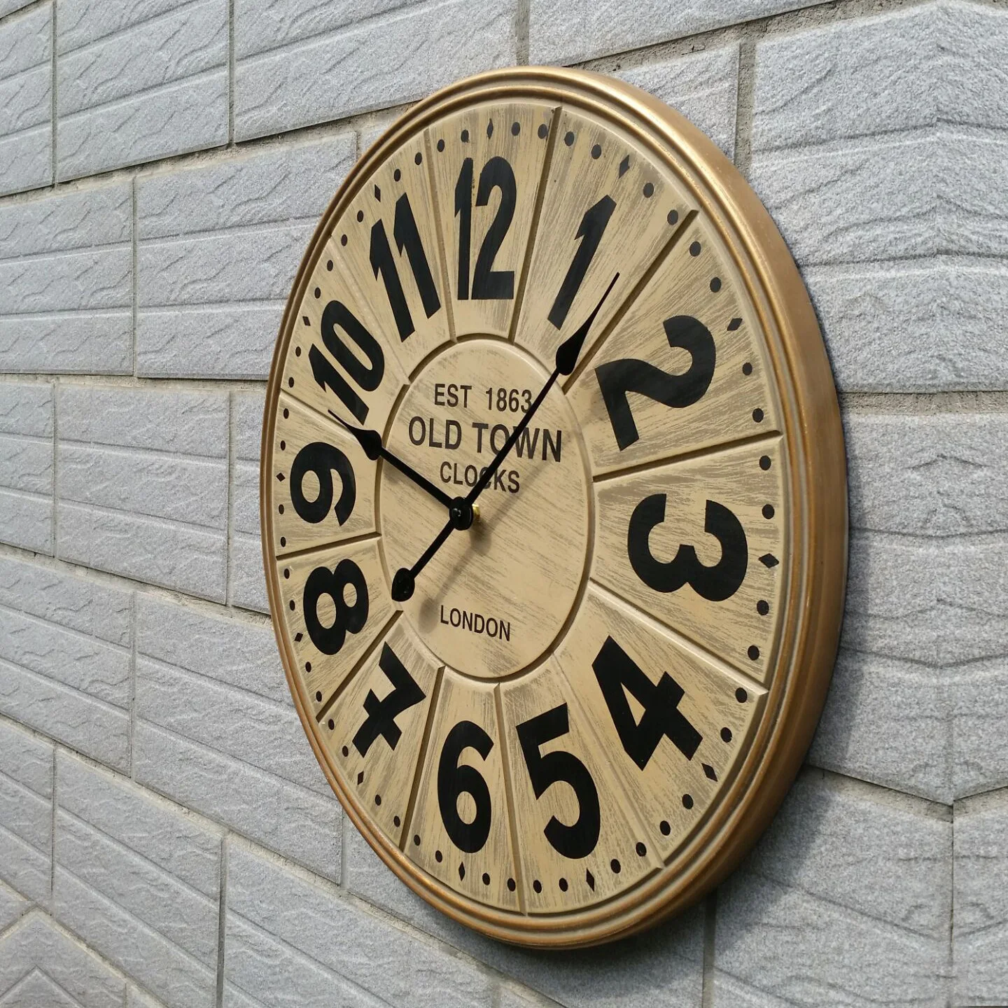 Большие деревянные настенные часы современный дизайн 3D наклейки Европейский