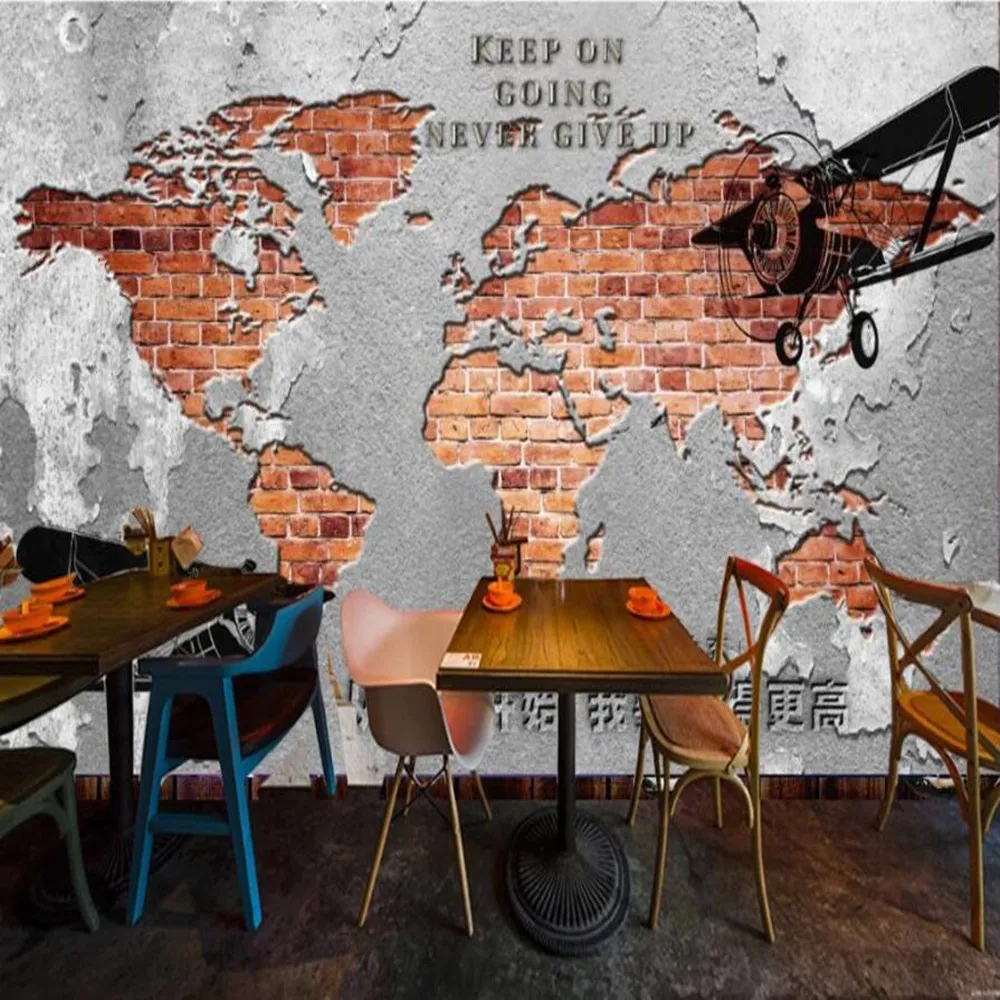 Изготовитель Milofei на заказ ретро ностальгическая цементная стена старый самолет