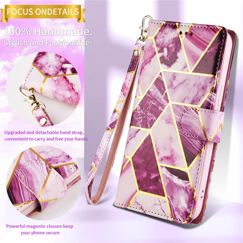 

Роскошный кожаный позолоченный мраморный Чехол-бумажник для Xiaomi Redmi Note 9 9S 9A 9C 8 8T 8A 7A 7 Pro MAX, откидной Магнитный чехол для телефона с картами