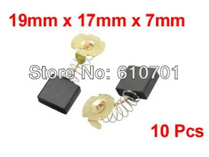 

10pcs Springs Type Electric Motor Graphite Carbon Brushes 7x17x19mm Wires Power Tool Hammer Saw Drill Grinder 3/11"x43/64"x3/4"