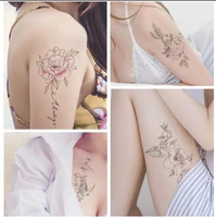 1pc fashion women grils temporary tattoo sticker black roses design full flower arm body art big fake stickers tattoos t1985