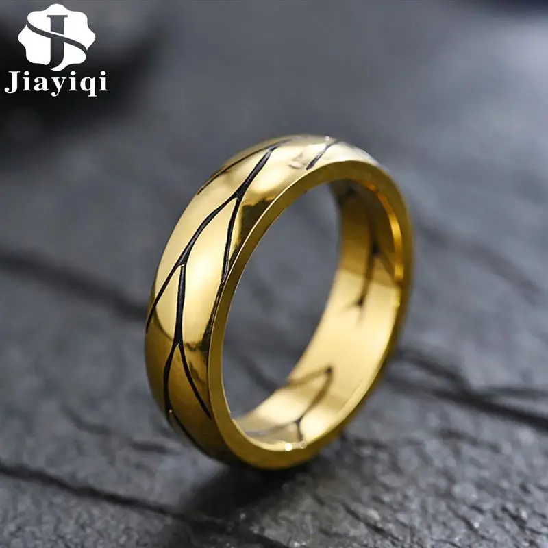 

Fake Fissure Rings for Men Stainless Steel Simple New Fashion Hip Hop Rings Gold/Silver Color Couples Friends Gift Tendy Jewelry