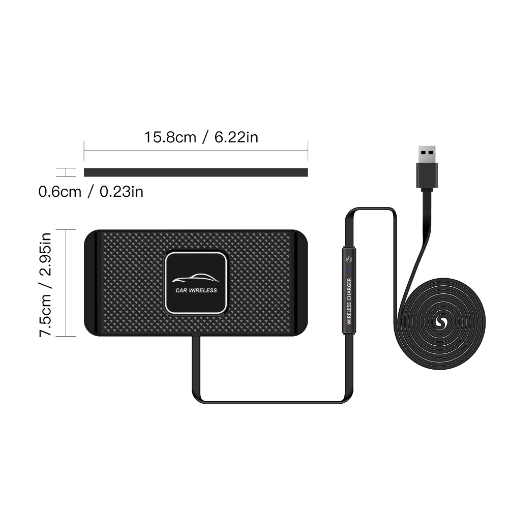 

C1 car charger QI wireless charger car wireless charging pad for samsung 10W fast qi phone charger for iPhone X 8plus