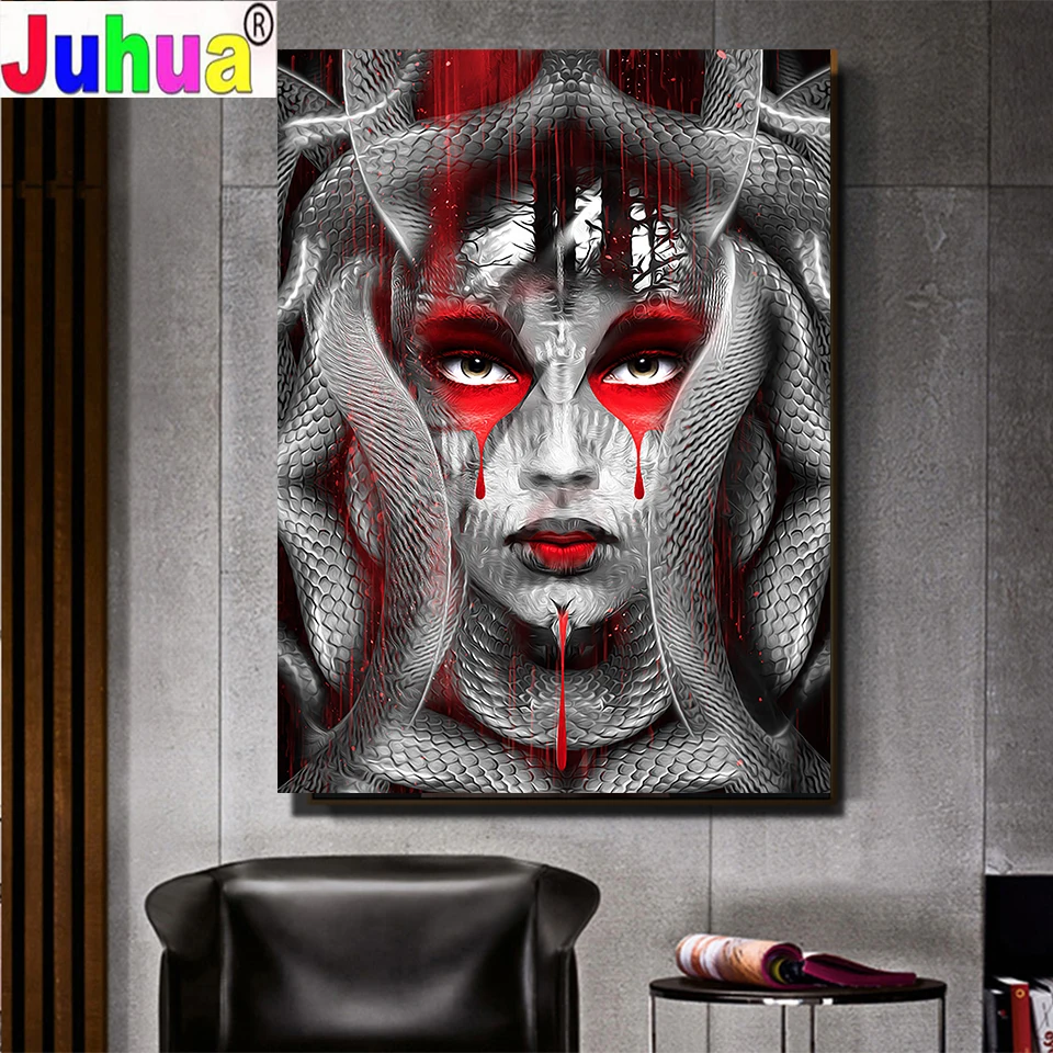 

Snake girl diamond painting,full,square,round diamond embroidery mosaic diamond diy handwork puzzle diamant Gothic Woman