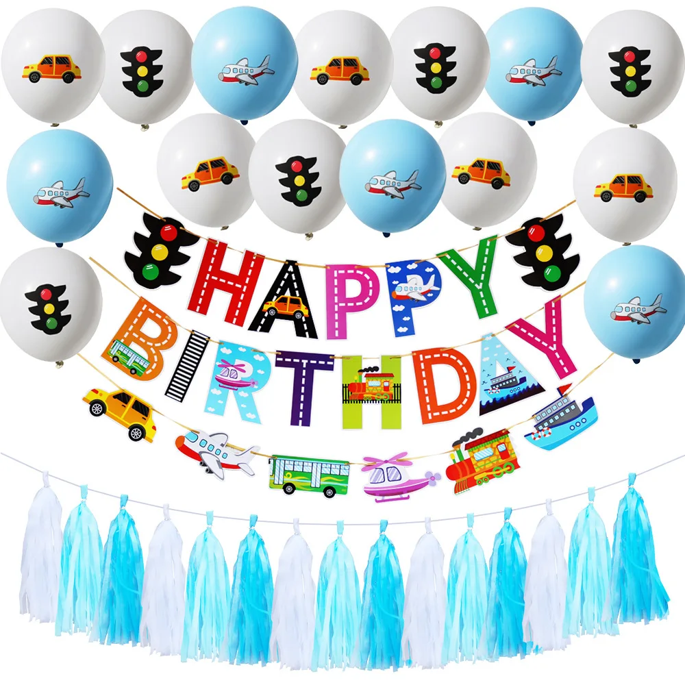 Светофорная тема для мальчиков баннер на день рождения бумажная гирлянда с