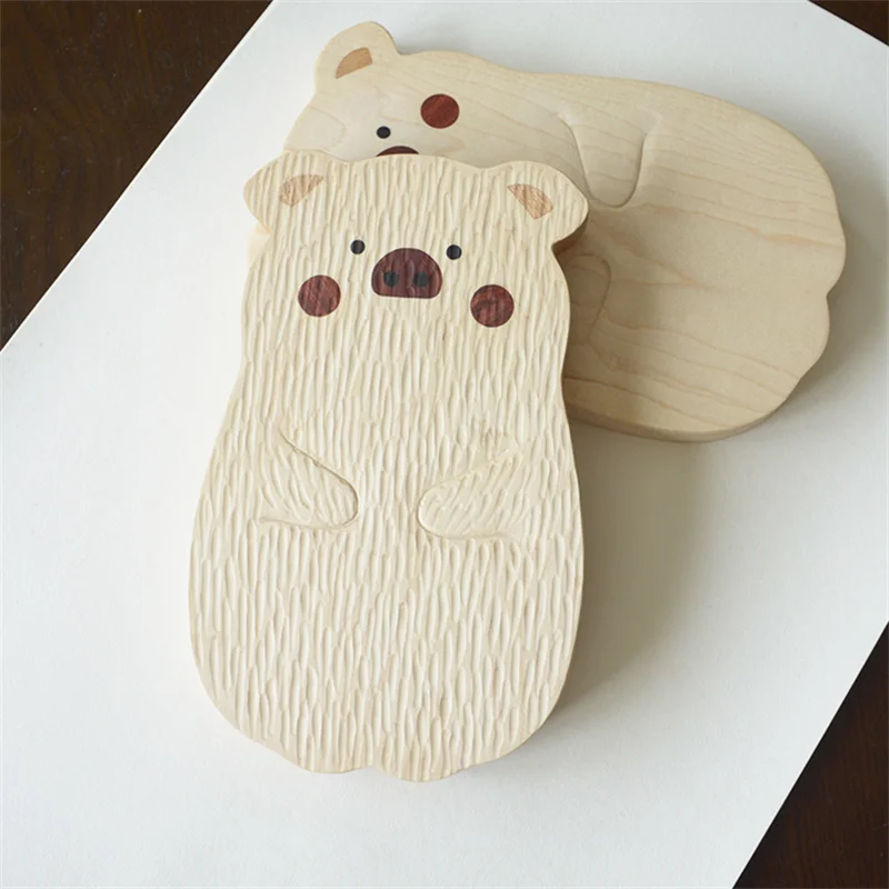 Деревянная доска с медведем тарелка для хлеба разделочный блок милая форма