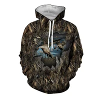 jungle hunting wild duck animal 3d printing mens hoodie fashion long sleeve hooded sweatshirts streetwear funny unisex pullover