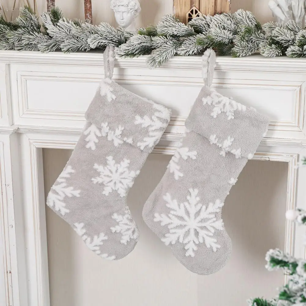 

Environmentally Protection Useful Fadeless Fantastic Xmas Stocking Grey Fireplace Stocking Classic for Indoor