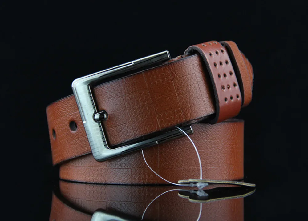 Мужской кожаный сплав контактный пояс с пряжкой для джинсов модный бизнес