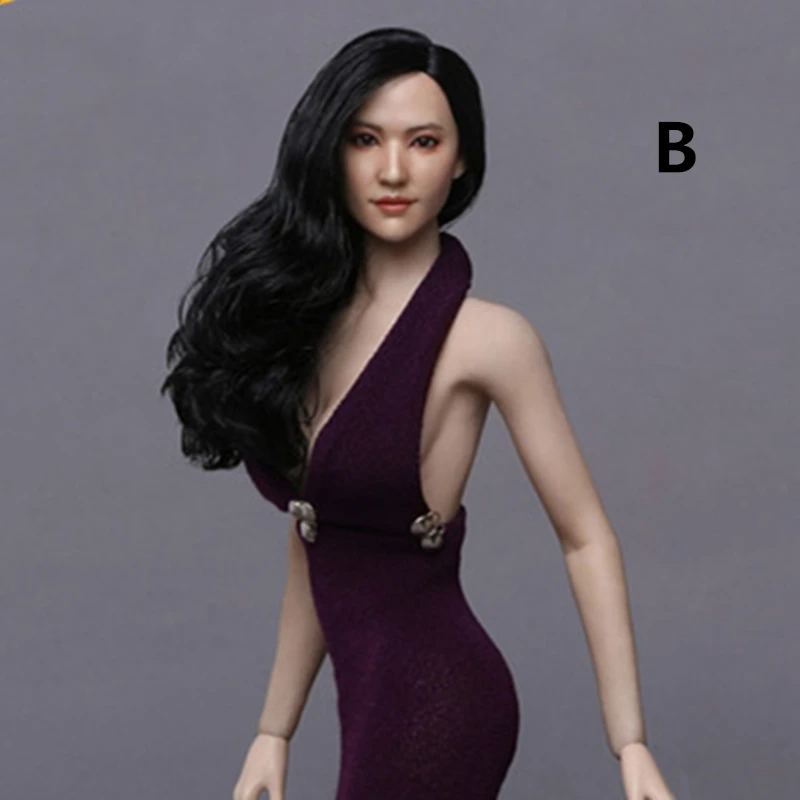 1/6 Scale Sculpt азиатские красивые женские длинные локоны волосы для 12 &quotдевушка