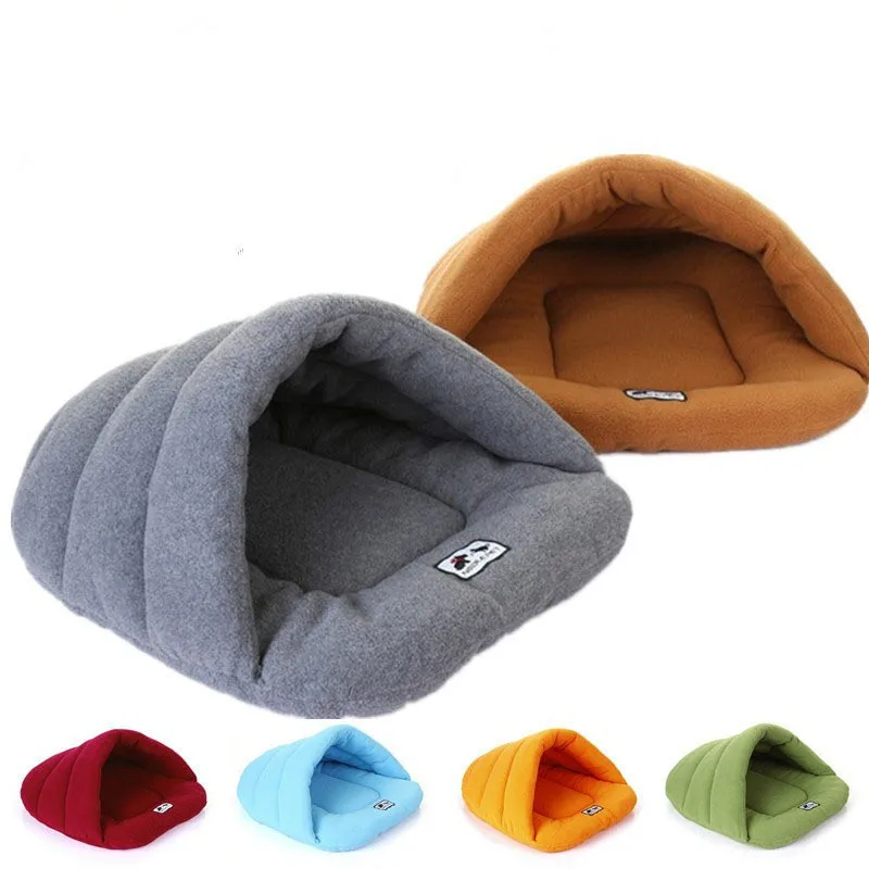 

Warm Soft Fleece Cave Pet Dog Beds Winter Warm Pet Heated Mat Slippers Beds Kennel House for Cats Sleeping Bag
