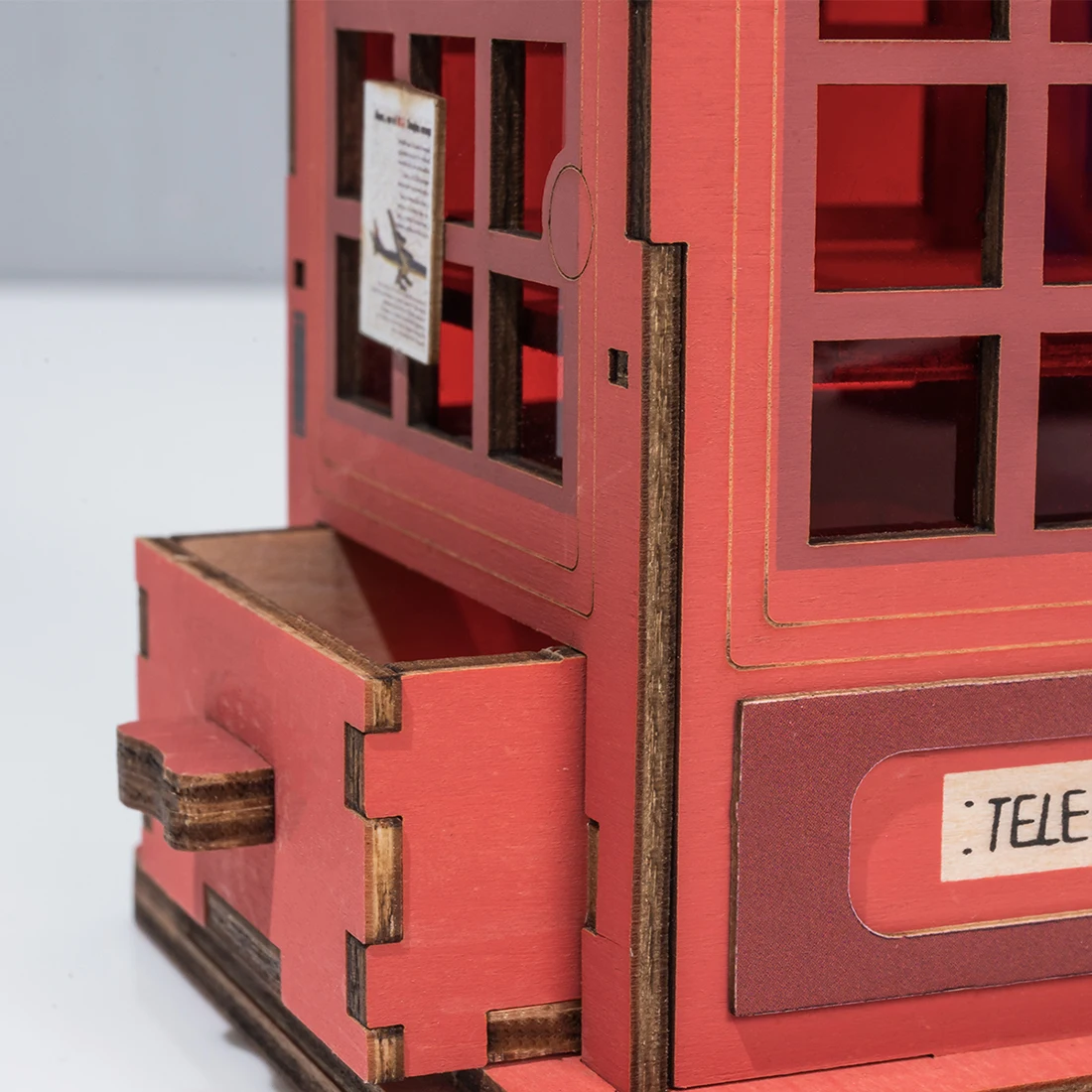 ROBOTIME 3D DIY Phone Booth Shape Brush Pen Holder Puzzle Game Steam Toy Gift For Children Adult TG13