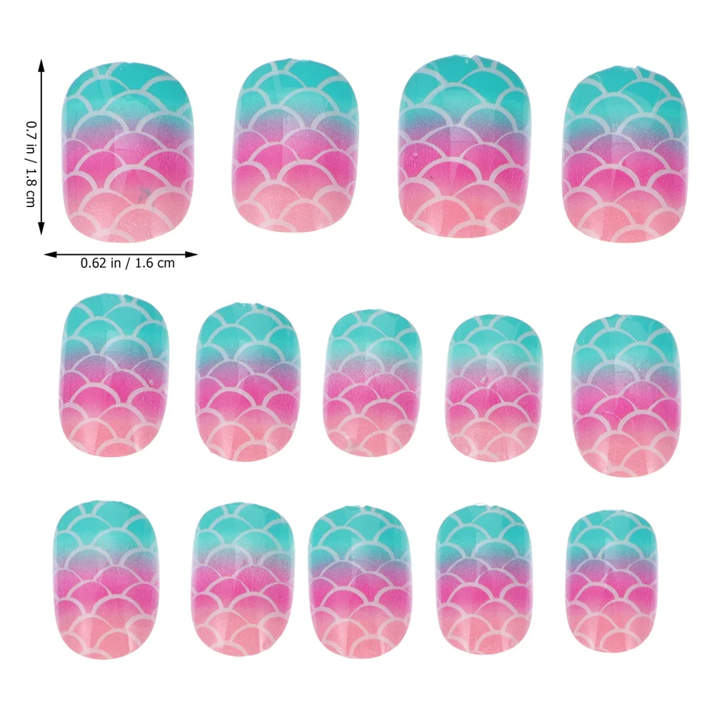 

120Pcs False Nail Short Full Cover Fake Nails DIY Decoration for Kids Girls