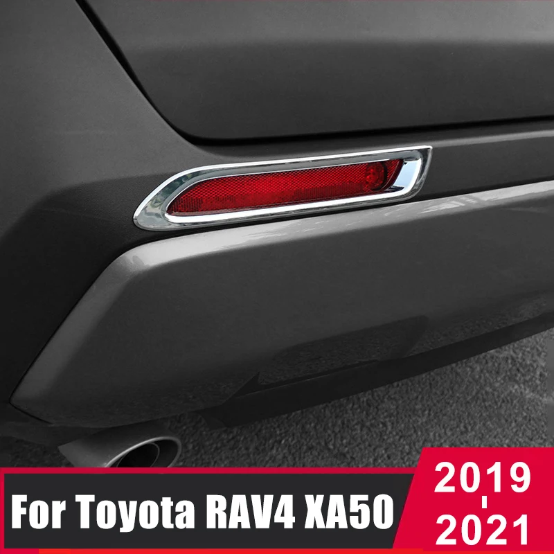 

For Toyota RAV4 2019 2020 2021 RAV 4 XA50 ABS Chrome Car Rear Fog Light Cover Trim Tail Foglight Lamp Frame Sticker Accessories