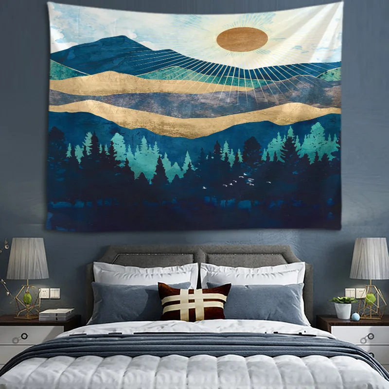 

Creative 3D Printing Landscape Painting Tapestry Wall Hanging Bed Spread Beach Towel Table Cloth Yoga Mat 250CM*180CM Large Size