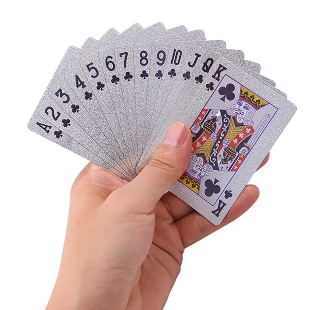 2 Sets Playing Cards With Christmas Pattern Santa Claus Waterproof Silver Foil Poker Board Game Drop Ship | Спорт и развлечения