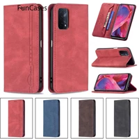 blue pattern cases for oppo a7 telefon cards storage phone cover sfor etui wallet case oppo a72 a74 5g f19 pro plus 4g book bag