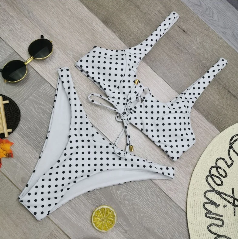 Женский купальник новые бразильские бикини в горошек купальный костюм на