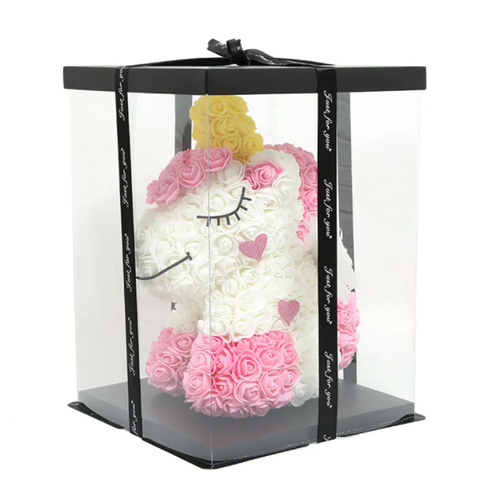 Горячая Распродажа 5 стилей милые розы единорог светодиодный в подарочной