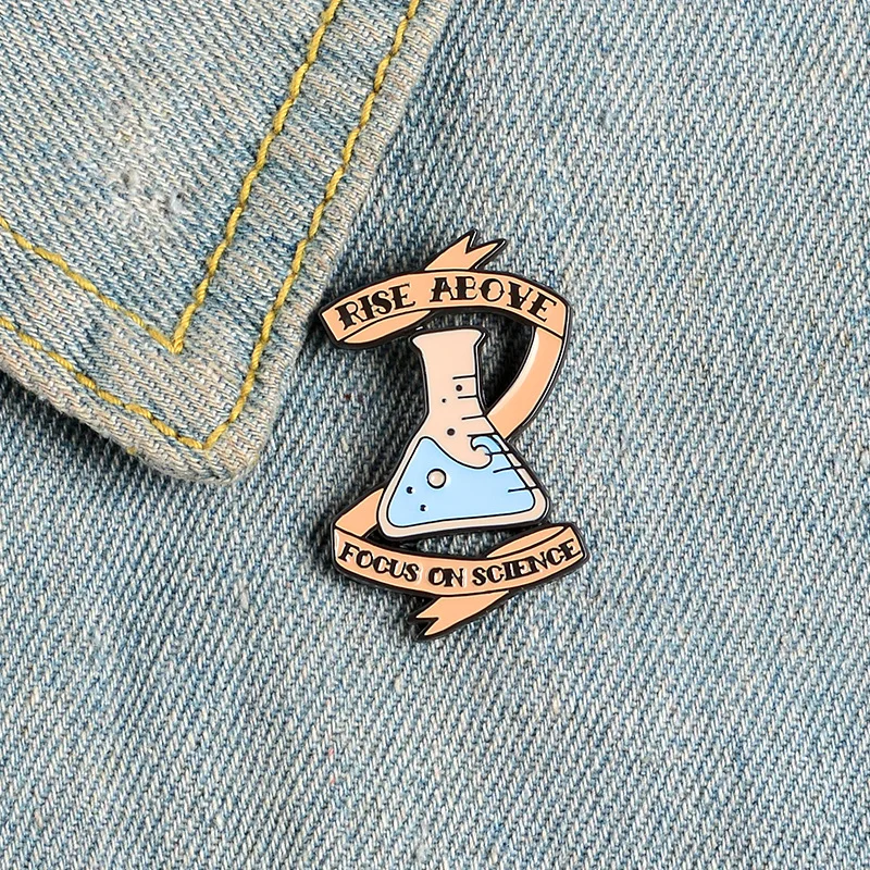 Science Experiment Beaker Metal Enamel Brooch Blue Reagent Bottle Badge Pin Trendy Scientist Student Costume Backpack Jewelry | Украшения и