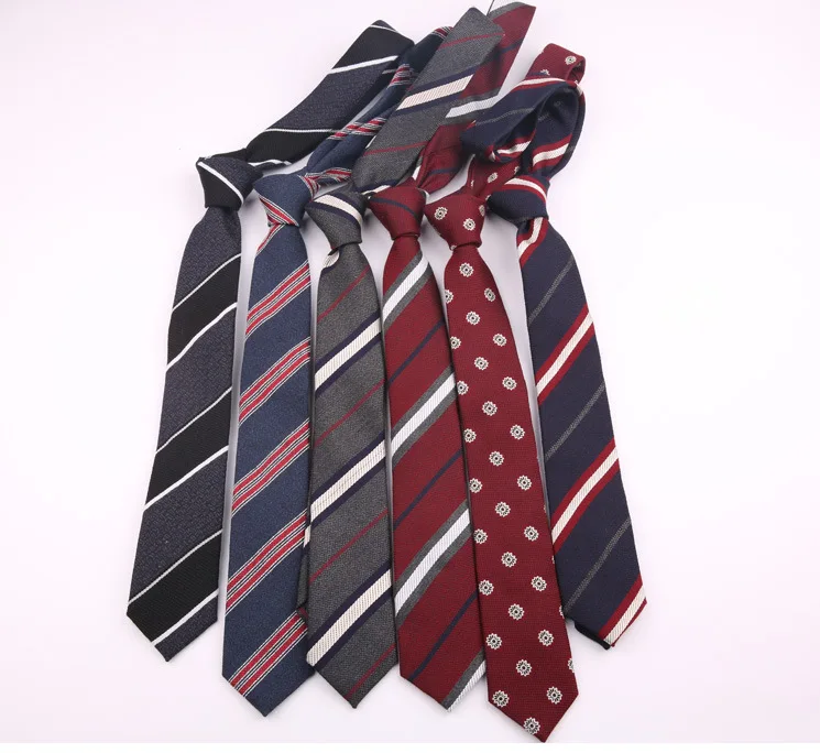 

6cm Business Tie for Mens Adjustable Striped Neckties Female Skinny Tie for Wedding Bowtie Cravat Corbatas Custom LOGO