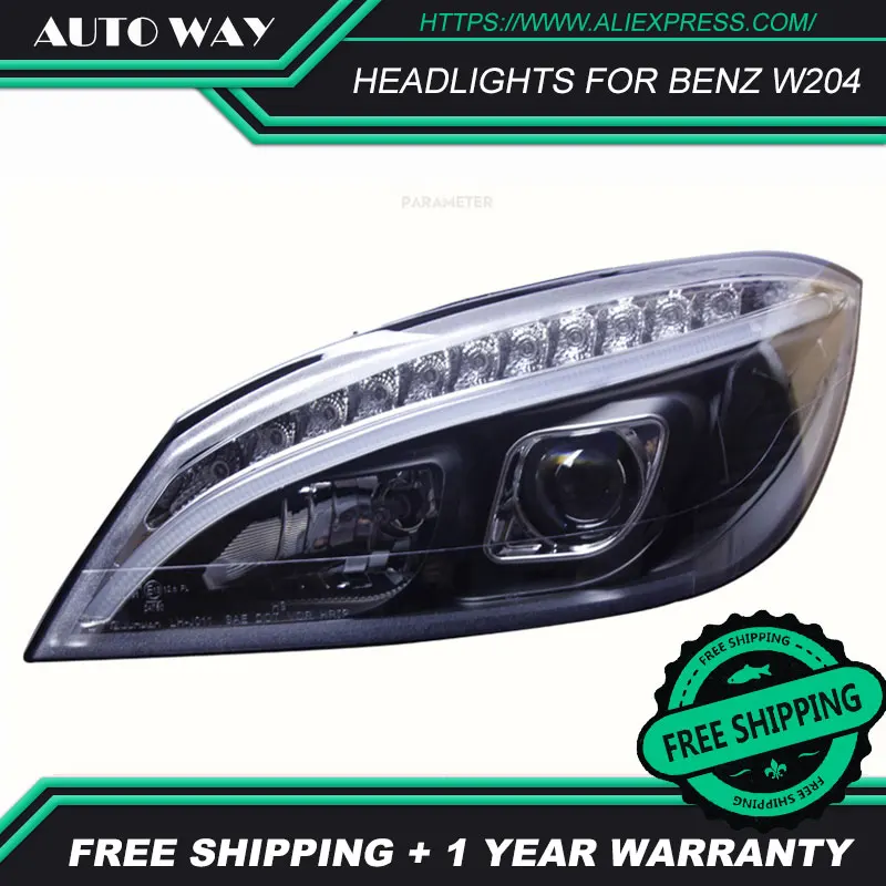 Автомобильный Стайлинг передние фары s для Benz W204 C180 2007 2011 светодиодный ные