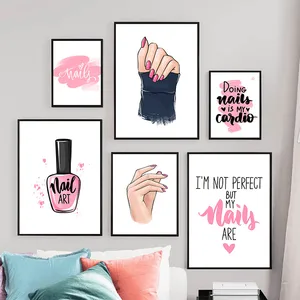 Модный макияж, настенное искусство, Картина на холсте, постер с лаком для ногтей печать, Картина Настенная для гостиной, Современный домашний декор YX209
