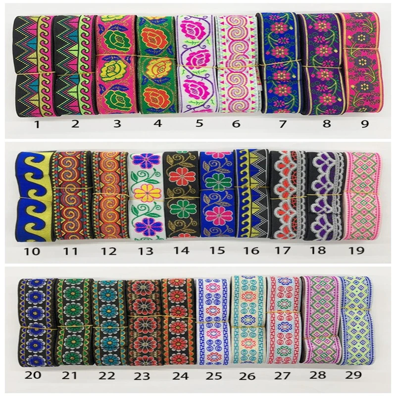 33 мм ширина цветок вышитые ленты кружева обрезки ткани жаккардовые тесьма кимоно