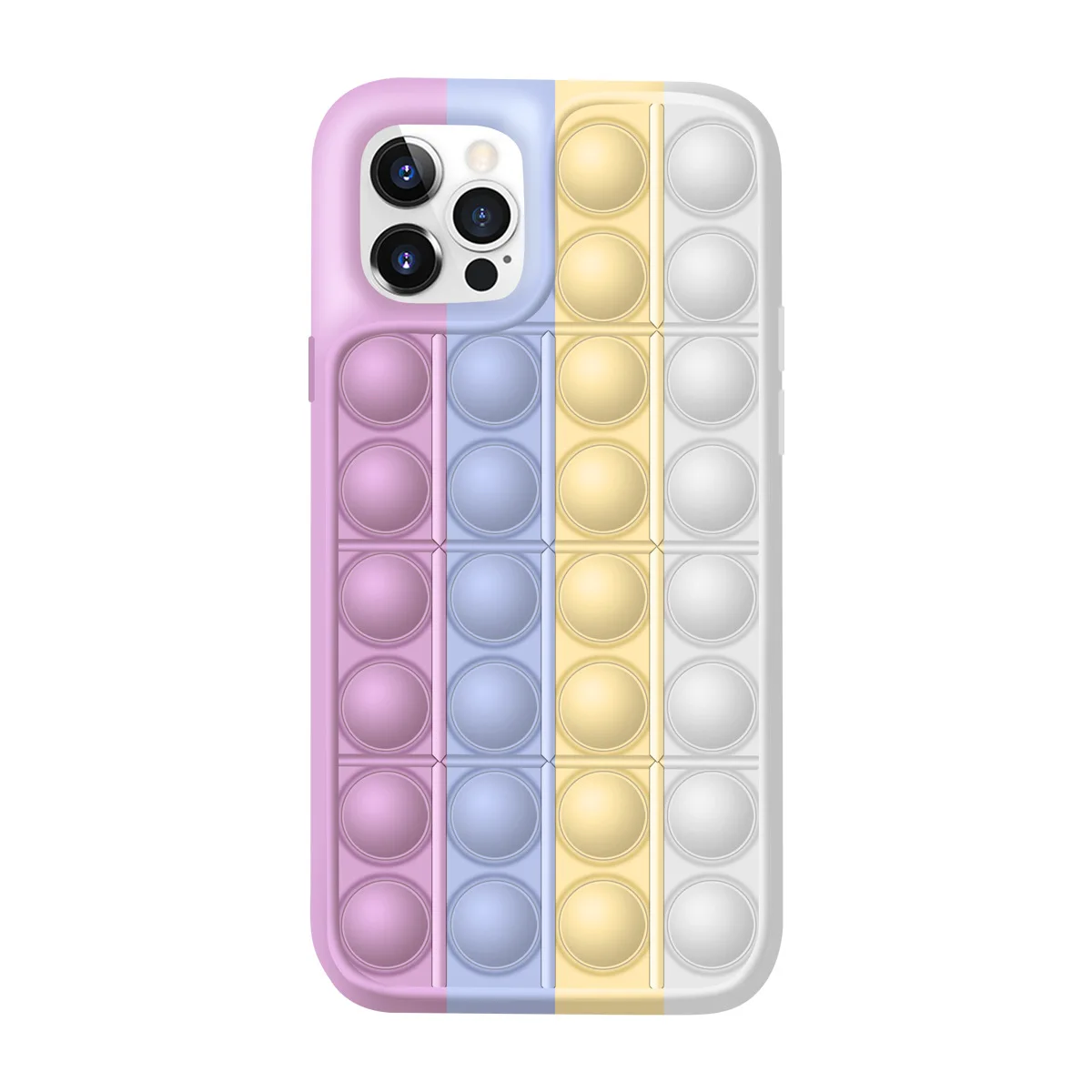 

Rainbow Soft Silicone Pops Decompression Phone Case for Iphone 7 8 Plus X 11 12 Pro Max Stress Reliever Phone Case Fidget Toys