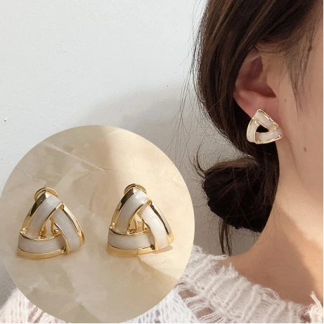 Модные элегантные серьги в виде треугольника и геометрического капельного масла