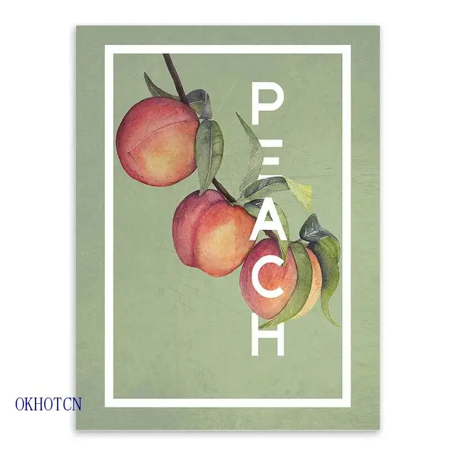 Современный цветок лимон персик большой холст художественный постер принты