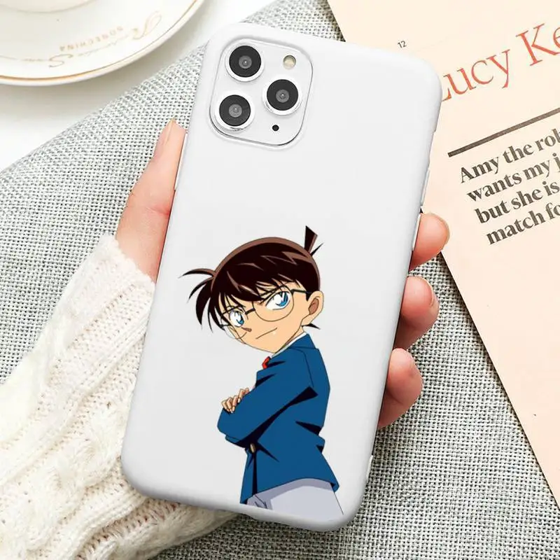

Detective Conan Phone Case Candy Color for iPhone 11 12 mini pro XS MAX 8 7 6 6S Plus X 5S SE 2020 XR
