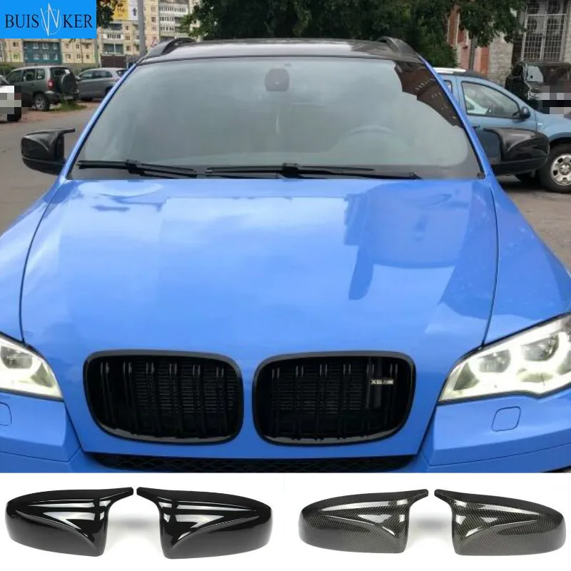 Углеродное волокно/ABS 2x зеркальная крышка X5 X6 автомобильная боковая зеркала