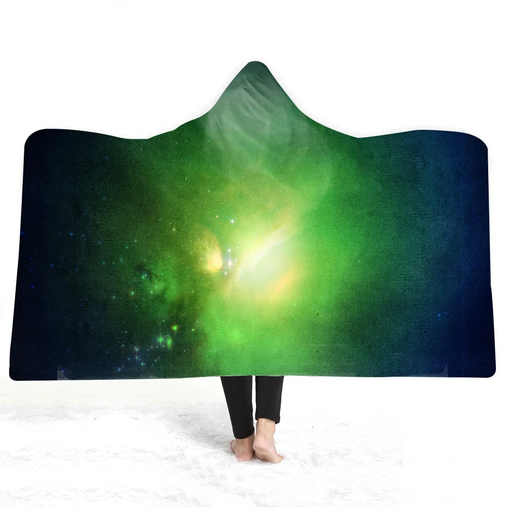 Новое поступление Vortex Space Galaxy 3D набивное Флисовое одеяло с капюшоном зимнее теплое Коралловое Флисовое одеяло s для детей и взрослых