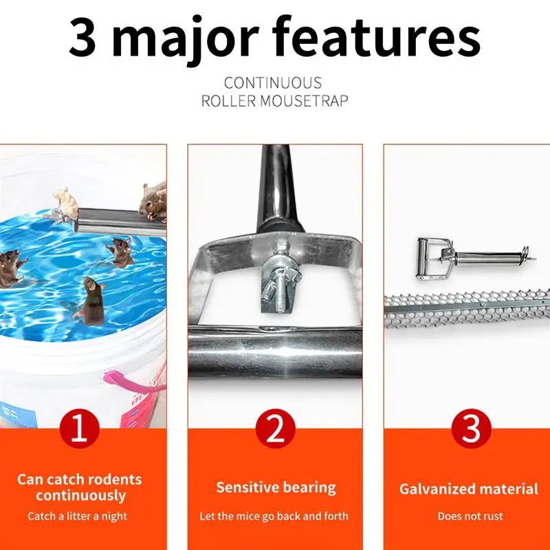 Авто ведро Мышь ролик ловушка для крыс непрерывного многоразовые грызунов Офис