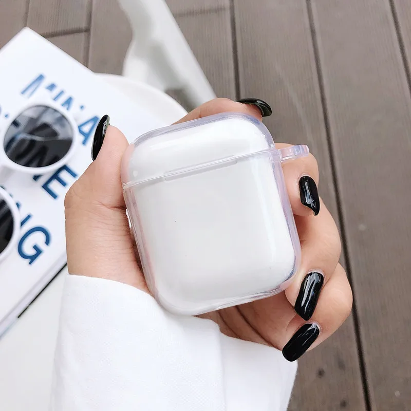 Чехол для Airpods Силиконовый ТПУ прозрачный чехол для наушников Air Pods 2 1 протектор кристально чистый чехол Funda для Earpods чехол