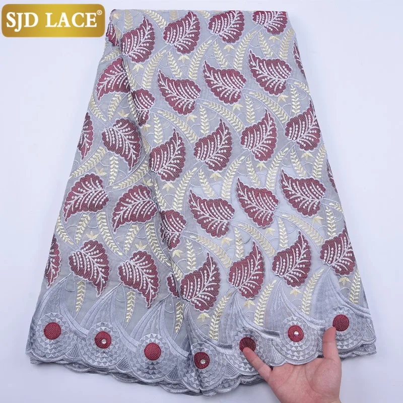 

SJD LACE African Lace Fabric Material With Small Holes Cotton Lace Embroiderey Nigerian Voile Lace Fabric For Wedding Sew 1871B